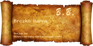 Brczko Barna névjegykártya